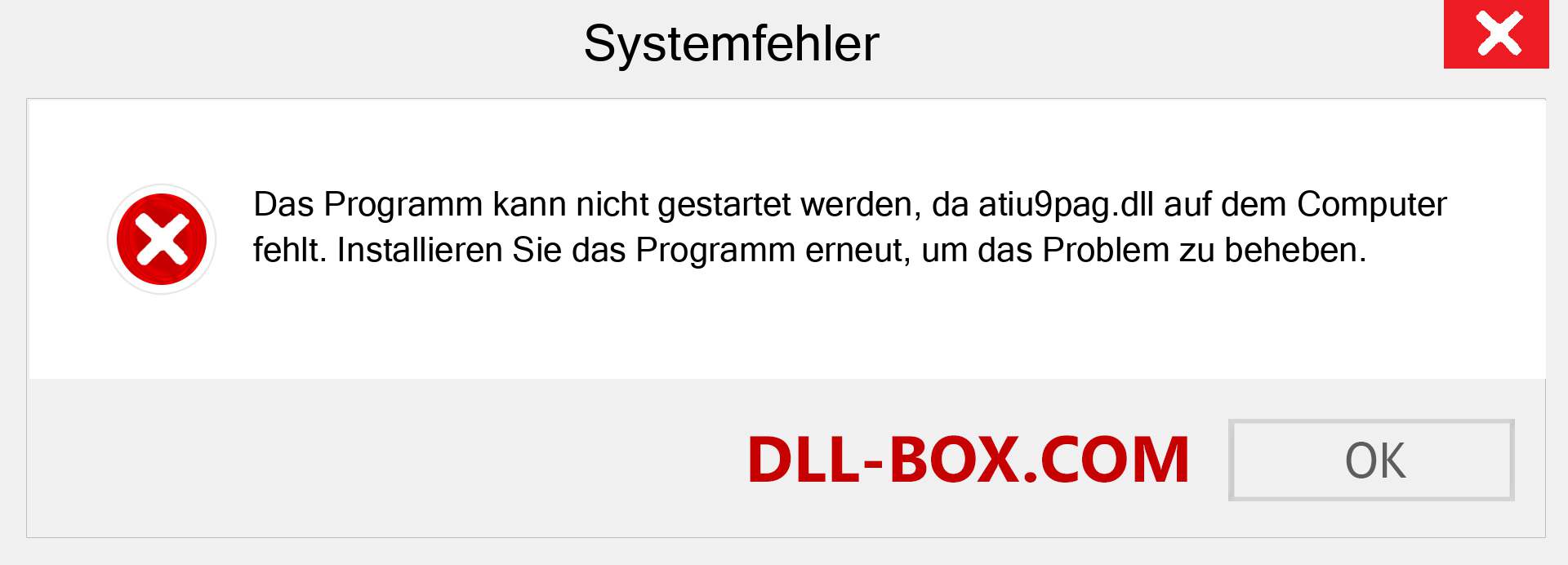 atiu9pag.dll-Datei fehlt?. Download für Windows 7, 8, 10 - Fix atiu9pag dll Missing Error unter Windows, Fotos, Bildern