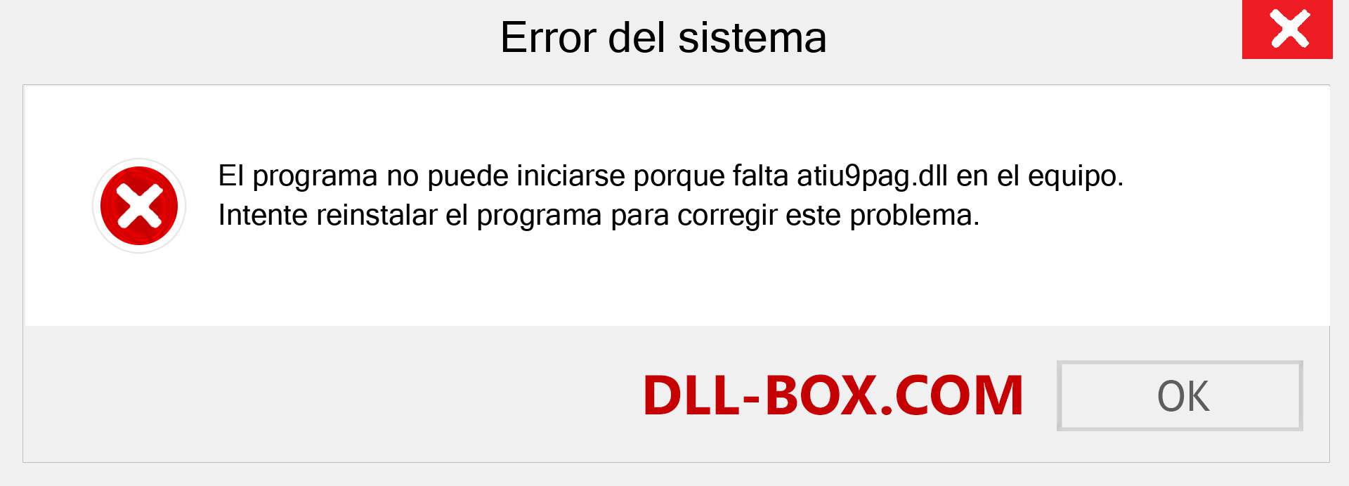 ¿Falta el archivo atiu9pag.dll ?. Descargar para Windows 7, 8, 10 - Corregir atiu9pag dll Missing Error en Windows, fotos, imágenes